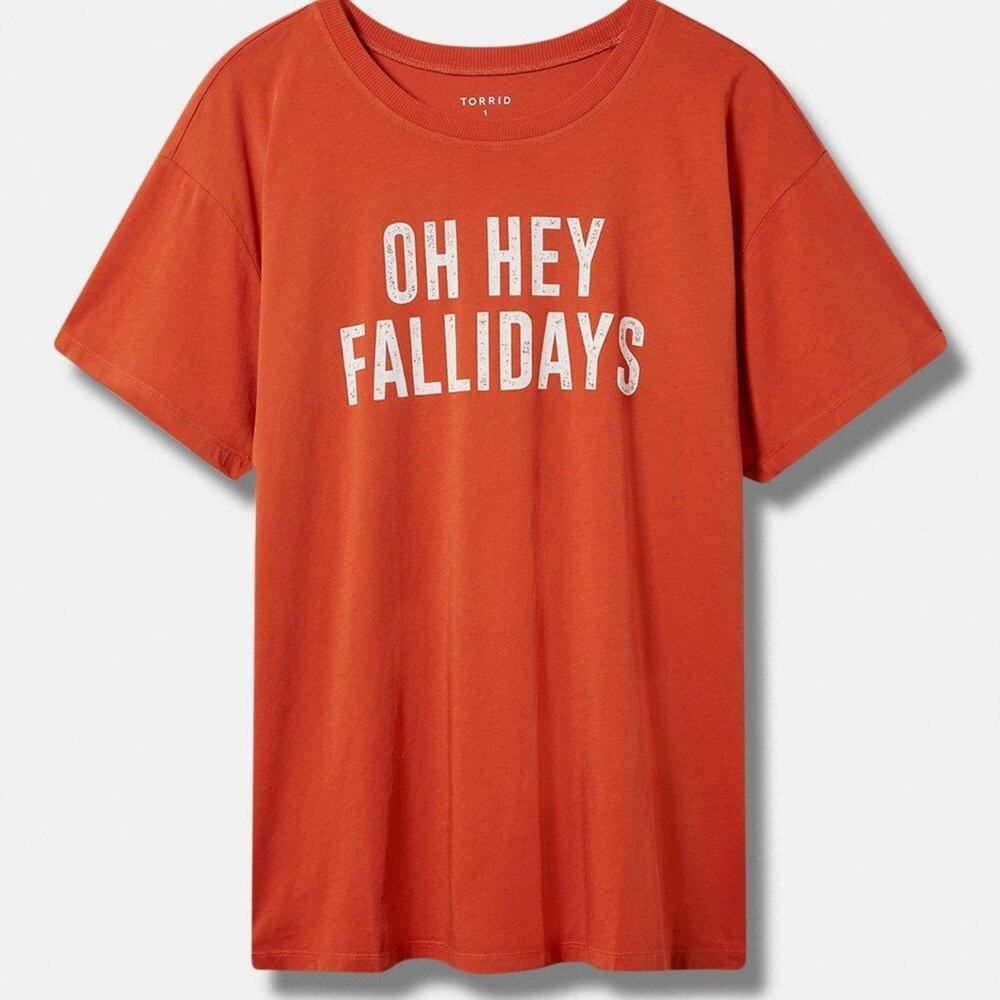 Torrid Fallidays Relaxed Fit Cotton Crew Neck Tee, NWT, 2X
